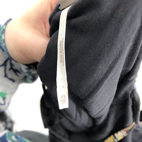 Free People Thought I Was Dreaming Black And Blue Floral Mini Dress XS - Picture 5 of 16